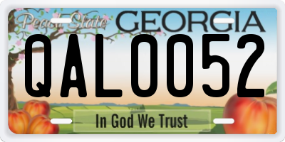 GA license plate QAL0052