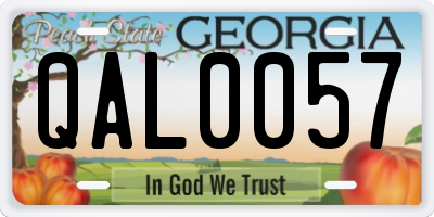 GA license plate QAL0057