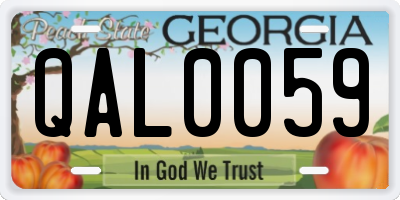 GA license plate QAL0059