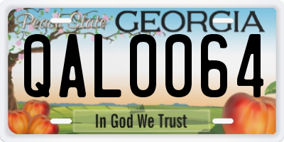 GA license plate QAL0064