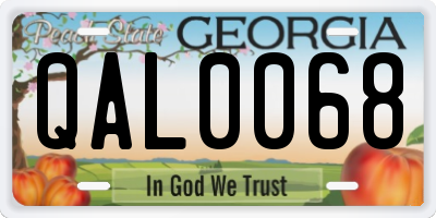 GA license plate QAL0068