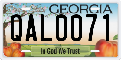 GA license plate QAL0071