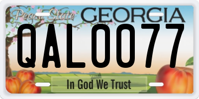 GA license plate QAL0077