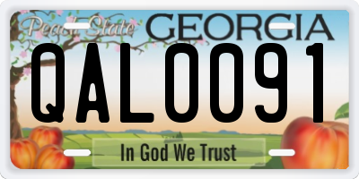 GA license plate QAL0091