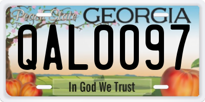 GA license plate QAL0097