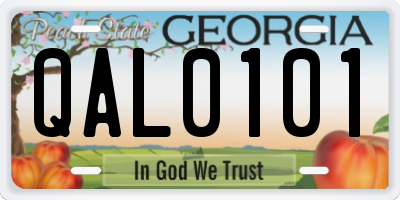 GA license plate QAL0101