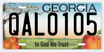 GA license plate QAL0105