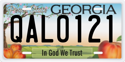 GA license plate QAL0121