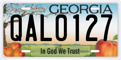 GA license plate QAL0127