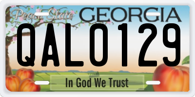 GA license plate QAL0129