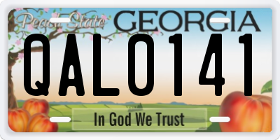 GA license plate QAL0141