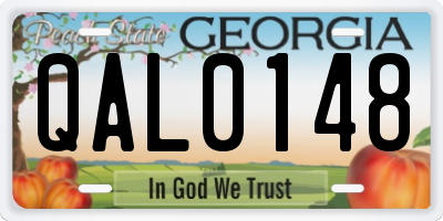 GA license plate QAL0148