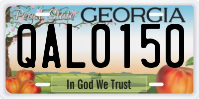 GA license plate QAL0150