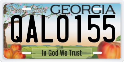 GA license plate QAL0155