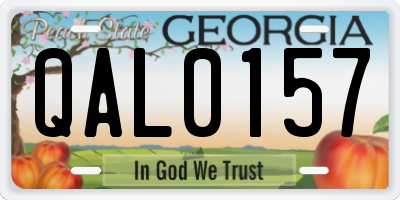 GA license plate QAL0157