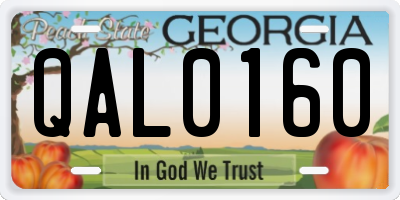 GA license plate QAL0160