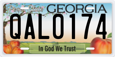 GA license plate QAL0174