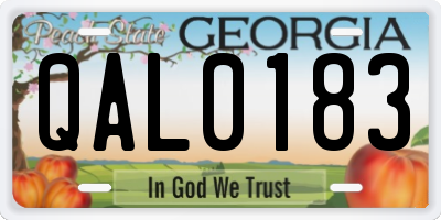 GA license plate QAL0183