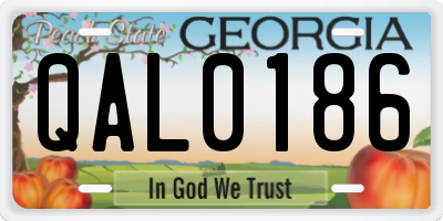 GA license plate QAL0186