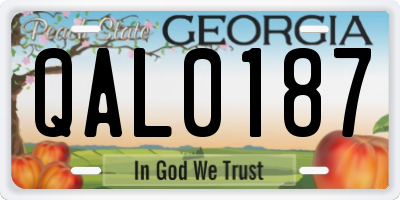 GA license plate QAL0187
