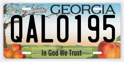 GA license plate QAL0195