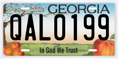 GA license plate QAL0199