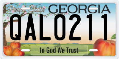 GA license plate QAL0211