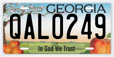 GA license plate QAL0249