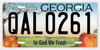 GA license plate QAL0261