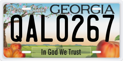 GA license plate QAL0267