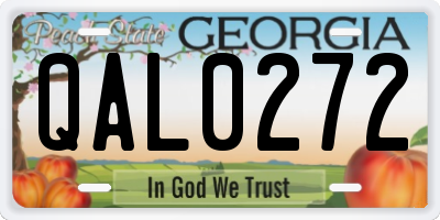 GA license plate QAL0272