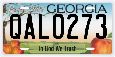 GA license plate QAL0273