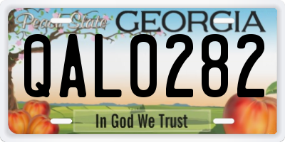 GA license plate QAL0282