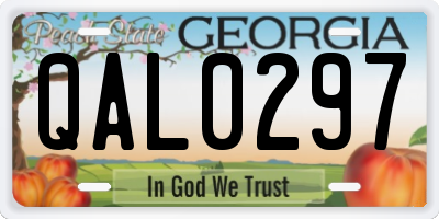 GA license plate QAL0297
