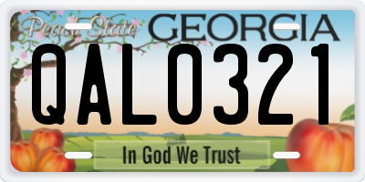 GA license plate QAL0321