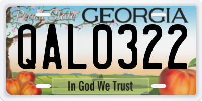 GA license plate QAL0322