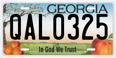 GA license plate QAL0325