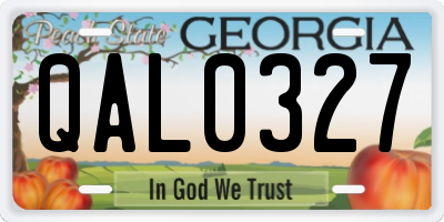 GA license plate QAL0327