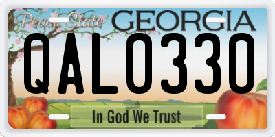 GA license plate QAL0330