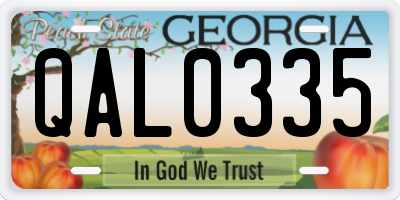 GA license plate QAL0335