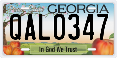 GA license plate QAL0347