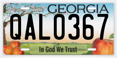 GA license plate QAL0367