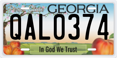 GA license plate QAL0374