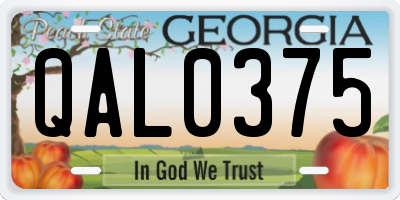 GA license plate QAL0375