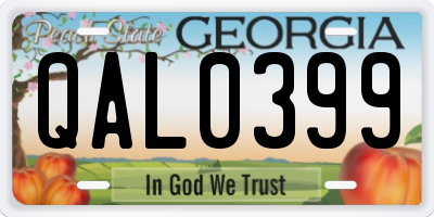 GA license plate QAL0399
