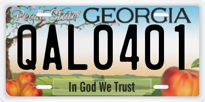 GA license plate QAL0401