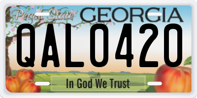 GA license plate QAL0420