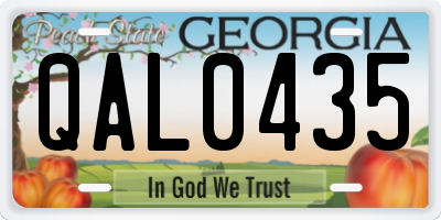 GA license plate QAL0435