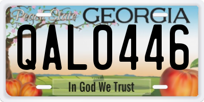 GA license plate QAL0446