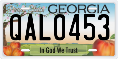 GA license plate QAL0453